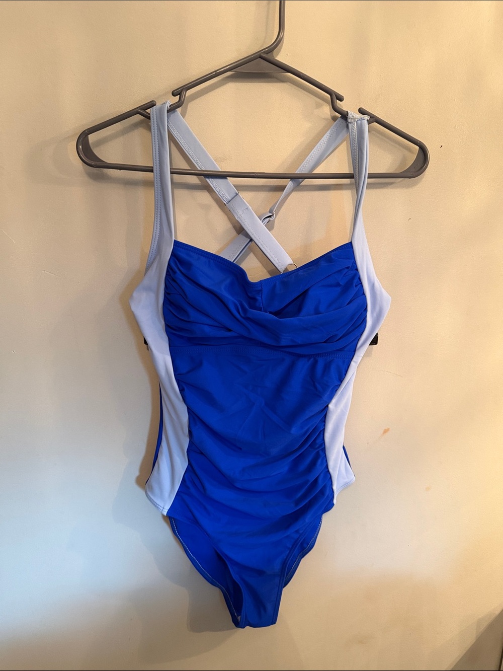 Blue and Light Blue One-Piece Swimsuit Size Small